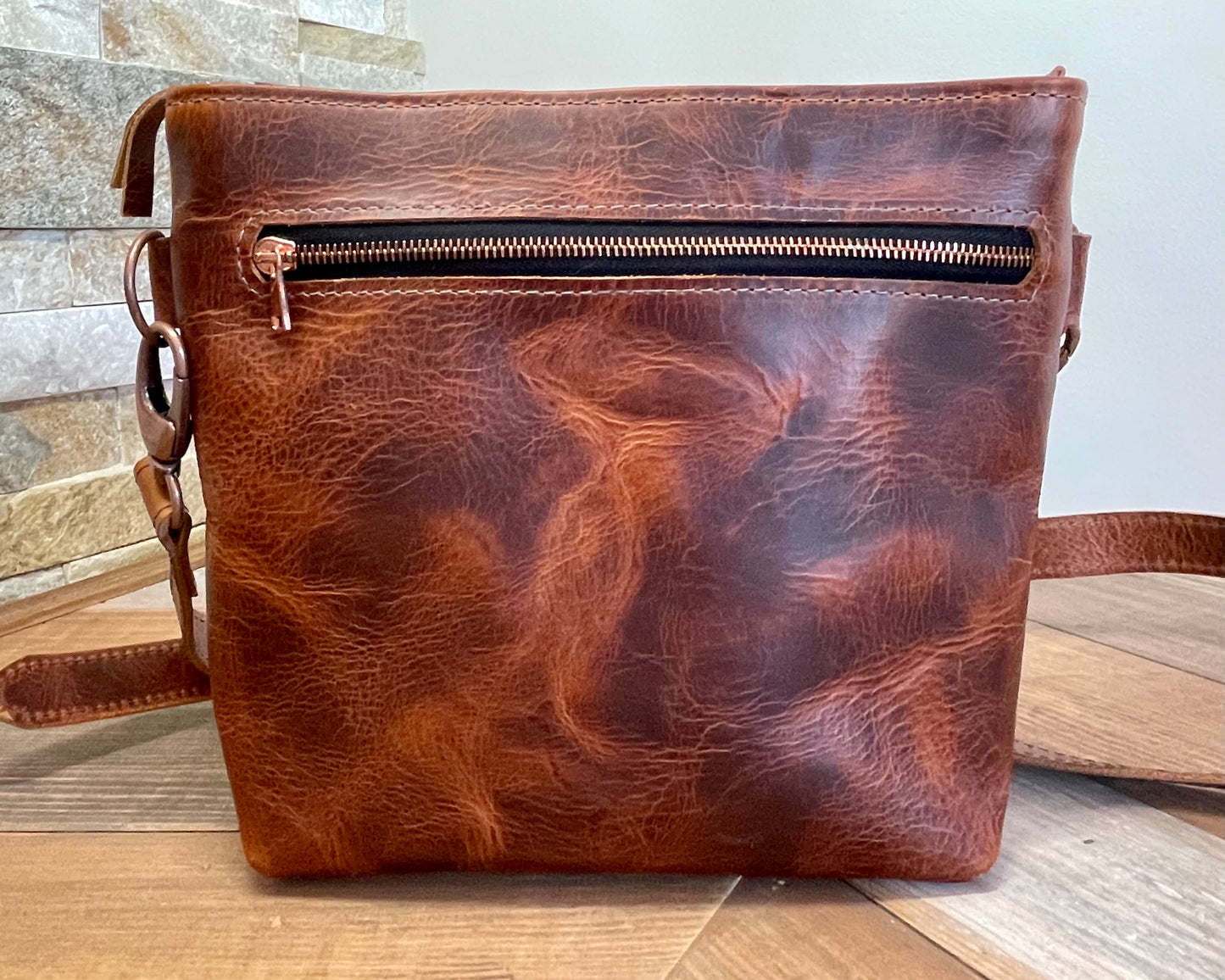 Woven Shoulder Bag cognac