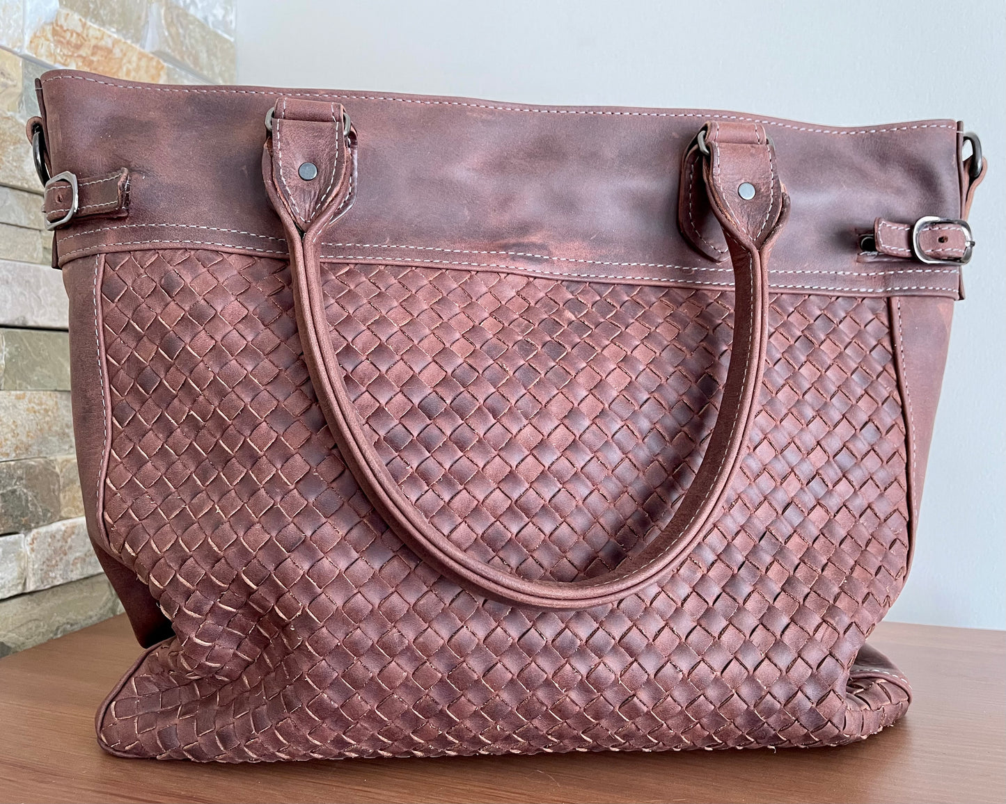 Woven Travel Handbag Bruciato