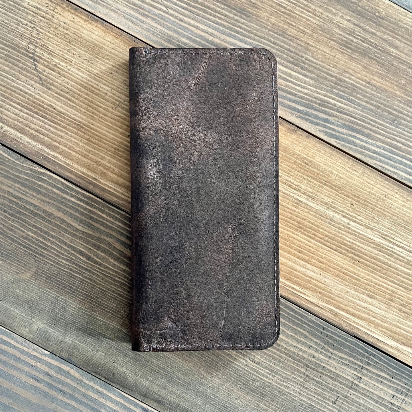 Long Wallet Distressed Grey