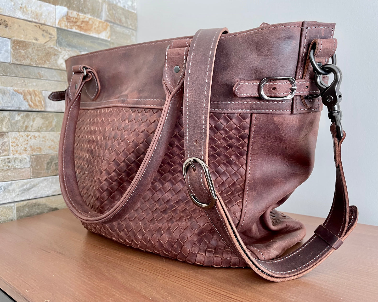 Woven Travel Handbag Bruciato