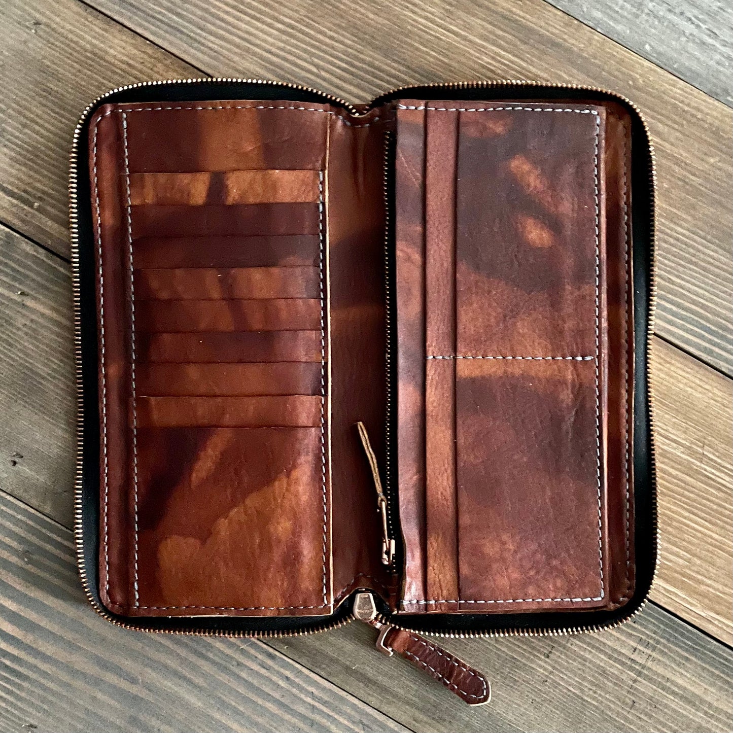 Zippered Wallet in Bourbon
