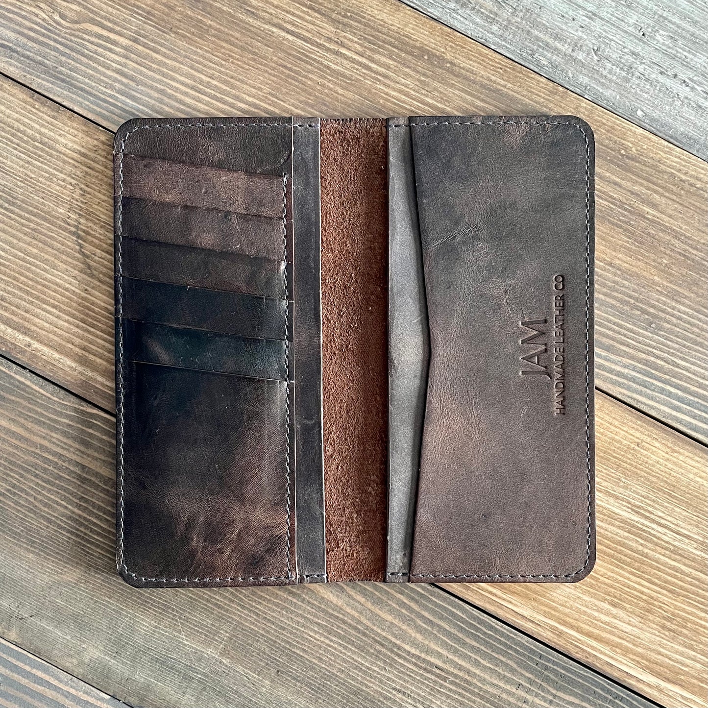 Long Wallet Distressed Grey