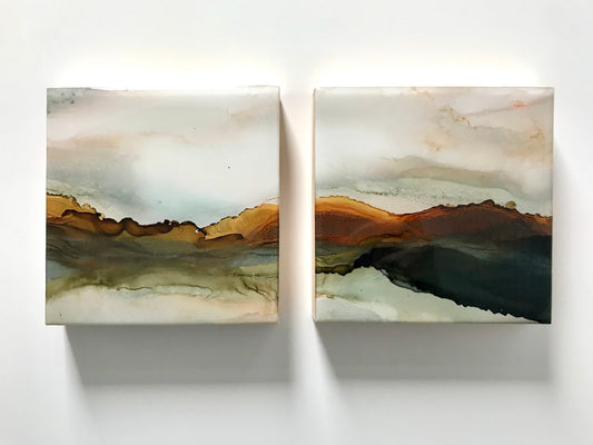 Alcohol Ink Mineral Series Diptych