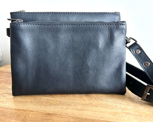 Nero Double Pocket Small Crossbody