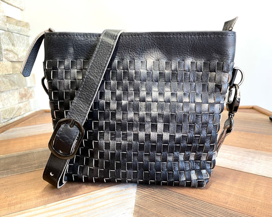 Woven Shoulder Bag Nero