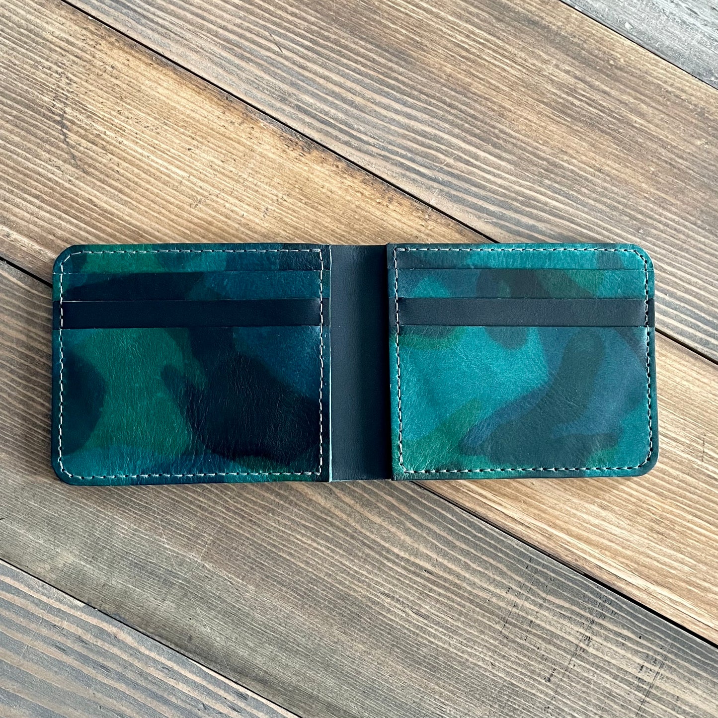 Bi-fold Wallet Turquoise Camo