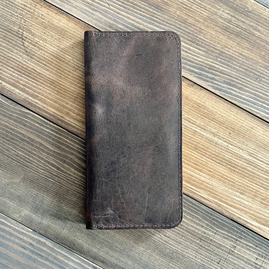 Long Wallet Distressed Grey