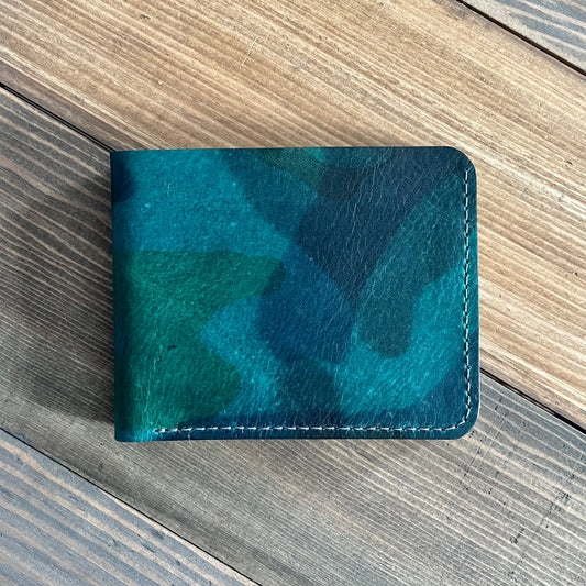 Bi-fold Wallet Turquoise Camo