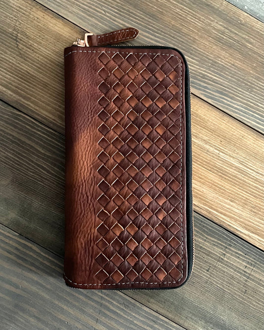 Zippered Wallet in Bourbon